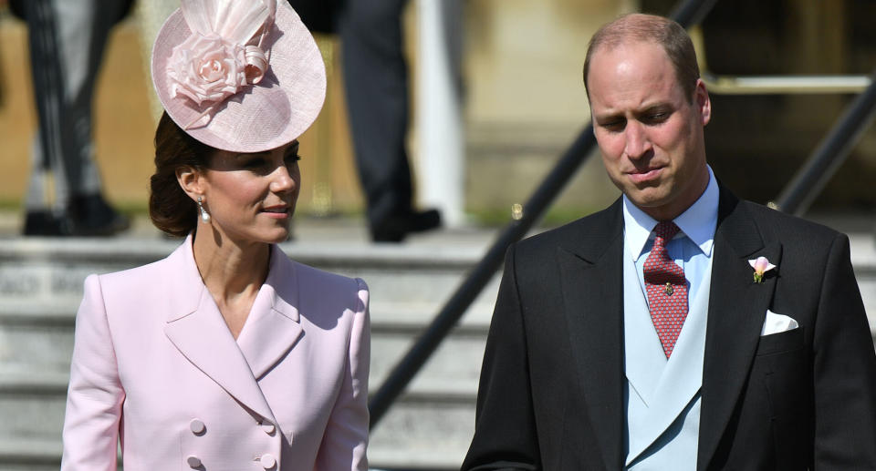 Kate turned to her go-to designer Alexander McQueen for the Buckingham Palace garden party [Photo: PA]