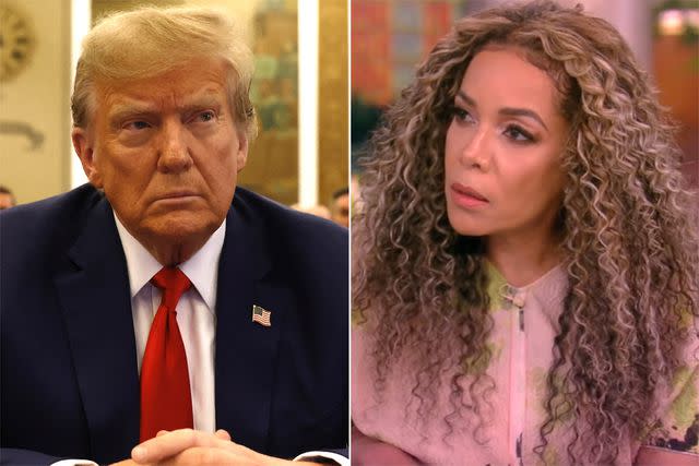 <p>PETER FOLEY/POOL/AFP via Getty; ABC</p> Donald Trump; Sunny Hostin on 'The View'