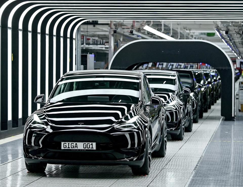 Tesla car plant (via REUTERS)