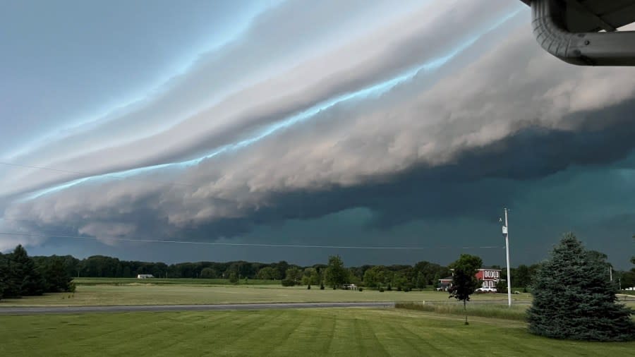 A storm moves through Hamilton on Tuesday, June 25, 2024. (Courtesy Mindy Vanden Berg)