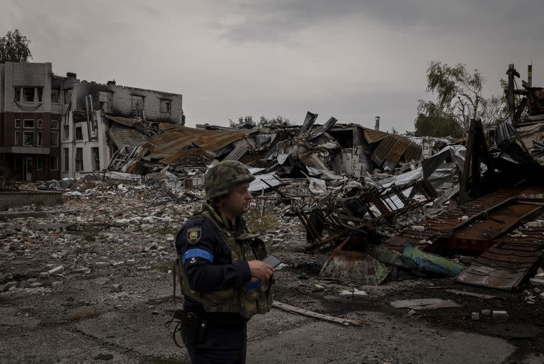 Una fábrica destruida en Lyman