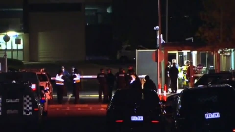 Police attend the scene at Melbourne Airport. Photo: 7 News