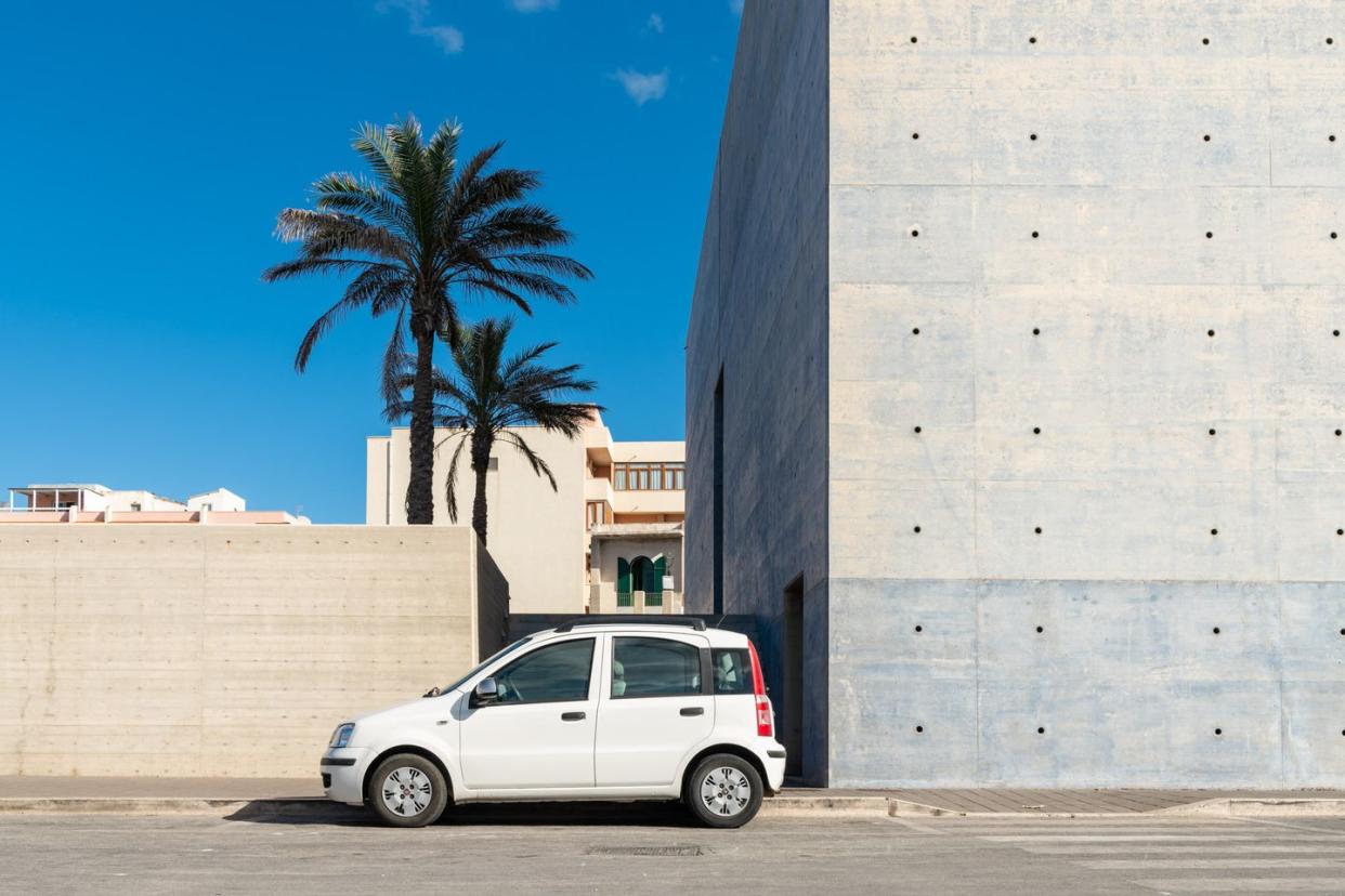 white fiat panda in pandelleria