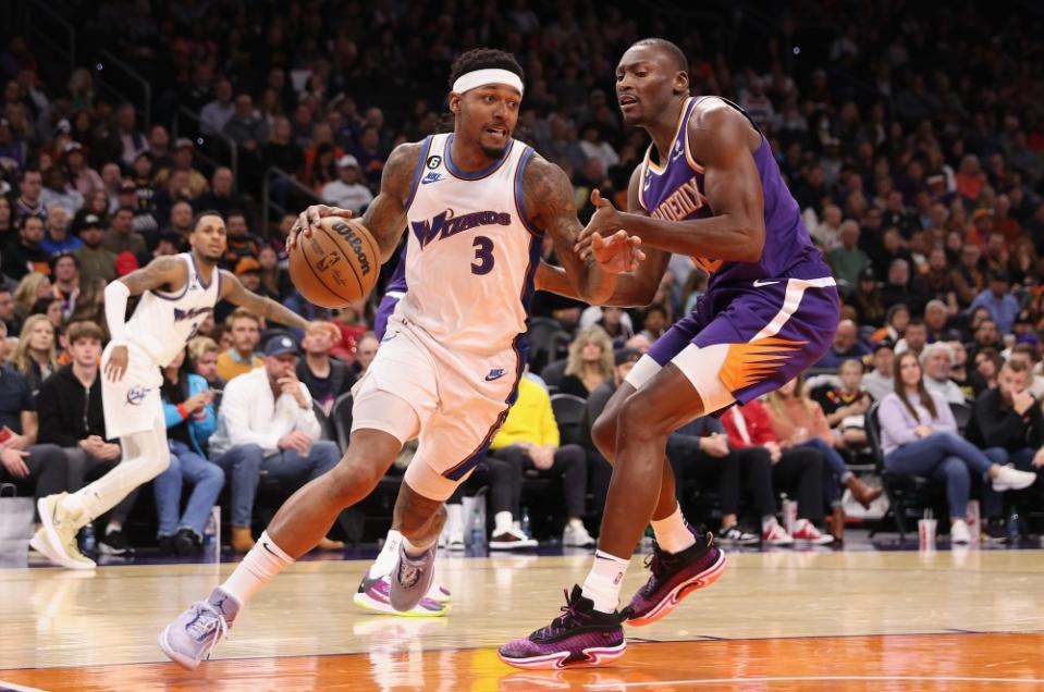 Bradley Beal defended by Bismack Biyombo