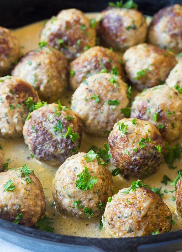 Saucy Greek Lemon Meatballs (Keftedes)