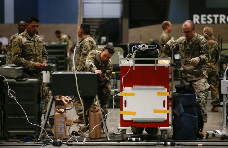 A military field hospital for non-coronavirus patients inside CenturyLink Field Event Center during the coronavirus disease (COVID-19) outbreak in Seattle