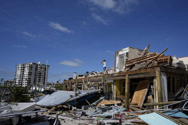 Debris left behind in Florida from Hurricane Ian.