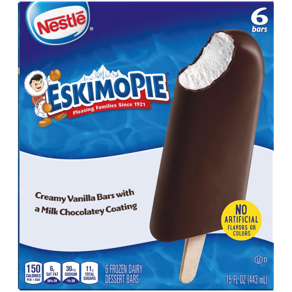 Nestle's Eskimo Pie will be rebranded, omitting the name and character seen on the packaging. Source: Twitter