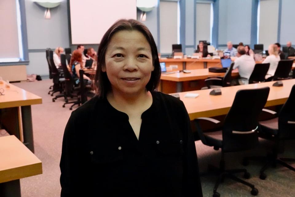 Mary Huang, president of the Centretown Community Association, spoke Wednesday in support of the committee's affordable housing strategy update.
