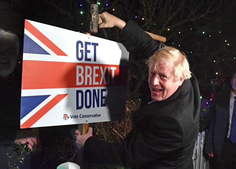 英國脫歐。2020年12月24日，英國首相強森（Boris Johnson）宣布英國與歐盟達成貿易協議（AP）