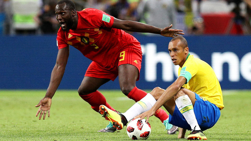 Lukaku powered through Brazil. Pic: Getty