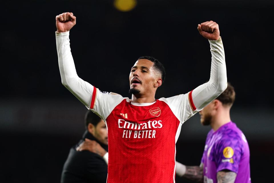 Saliba believes Arsenal’s mental strength will be key to the run-in (John Walton/PA Wire)