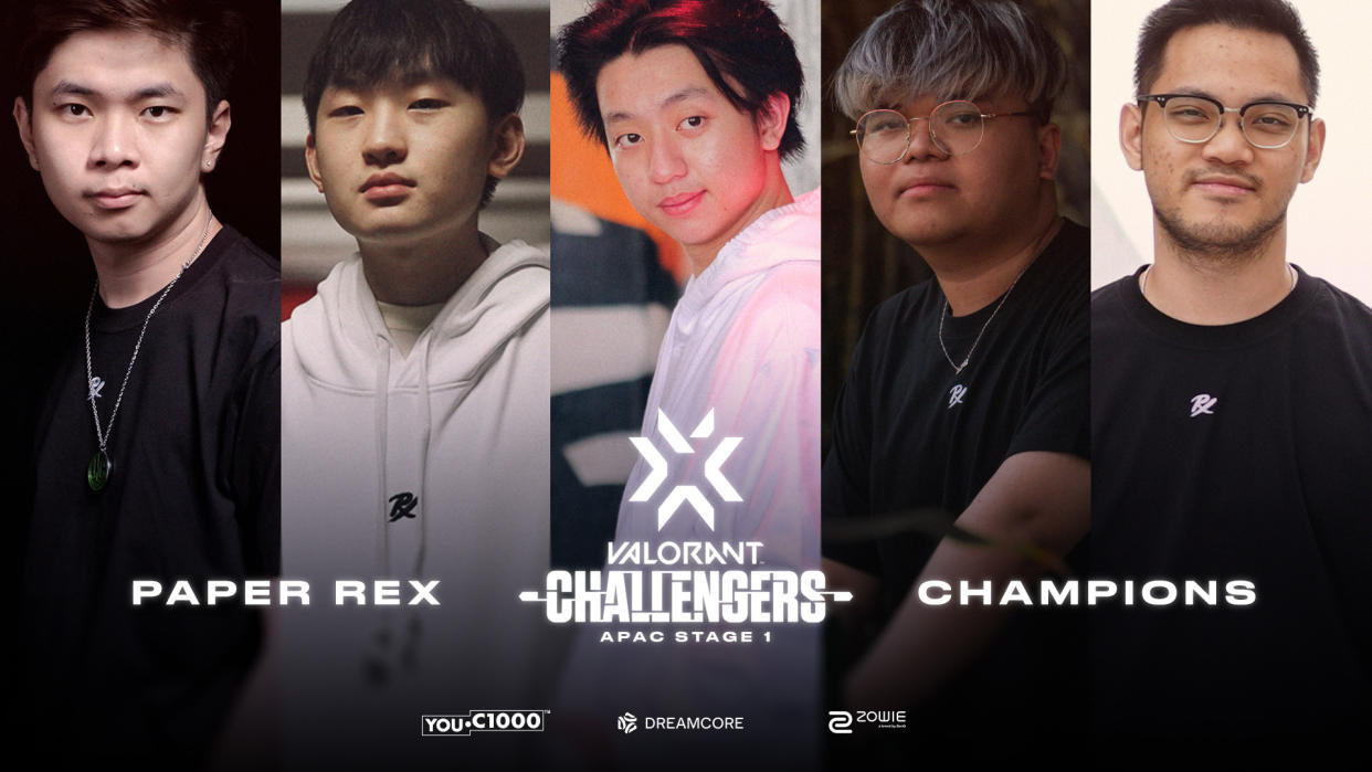 Singapore's Paper Rex claimed the championship of the VALORANT Champions Tour 2022: APAC Stage 1 Challengers tournament after they outlasted Thailand's Xerxia, 3-2, in the grand finals. (Photo: Paper Rex)