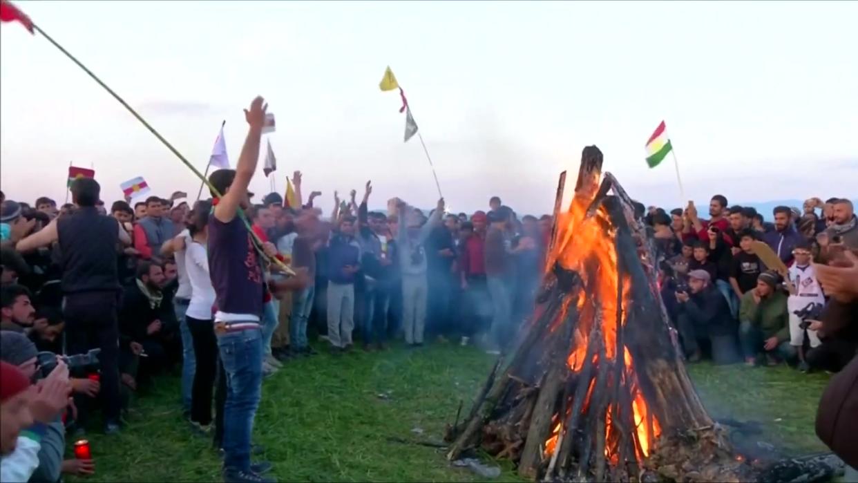 Migrant Kurds Celebrate 'Newroz' Spring Festival