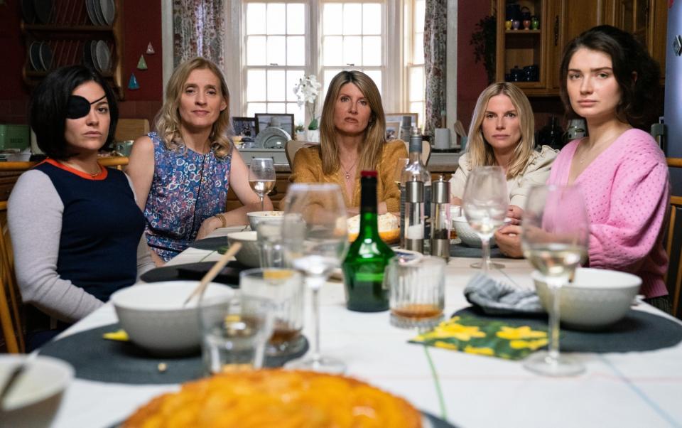 Girl power: from left, Sarah Greene, Anne Marie-Duff, Sharon Horgan, Eva Birthistle and Eve Hewson in the Apple TV+ series Bad Sisters - Apple TV+
