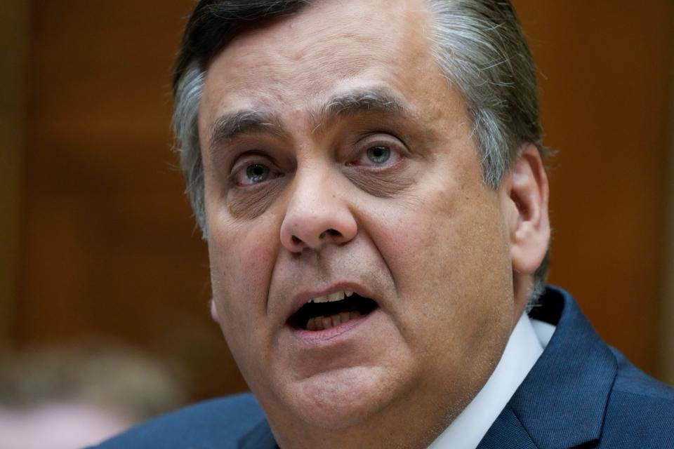 Jonathan Turley, Shapiro Chair for Public Interest Law at the George Washington University Law School, speaks during the House Oversight Committee impeachment inquiry into President Joe Biden, Thursday, Sept. 28, 2023, on Capitol Hill in Washington.