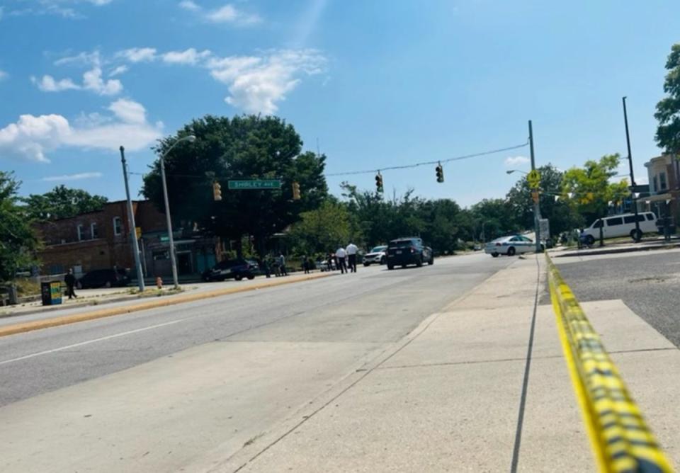 Policía de Baltimore en el lugar del tiroteo (Policía de Baltimore)