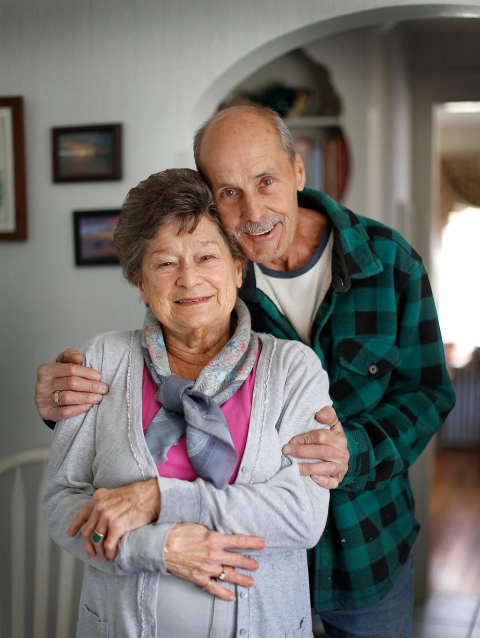 June Newman, of Braintree, with her son, Robert Newman, on Friday, April 29, 2022.