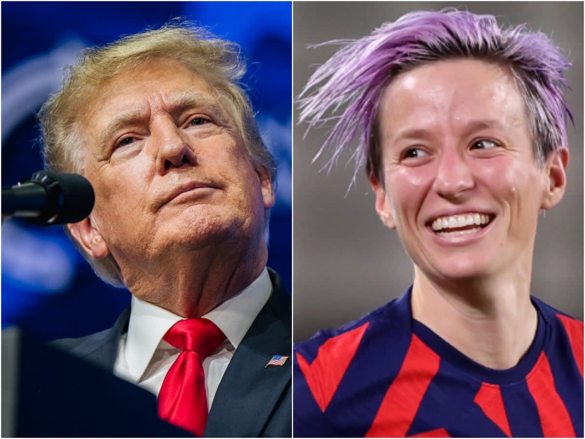 Former President Donald Trump went after the US women’s soccer team and specifically called out Megan Rapinoe (Getty Images)