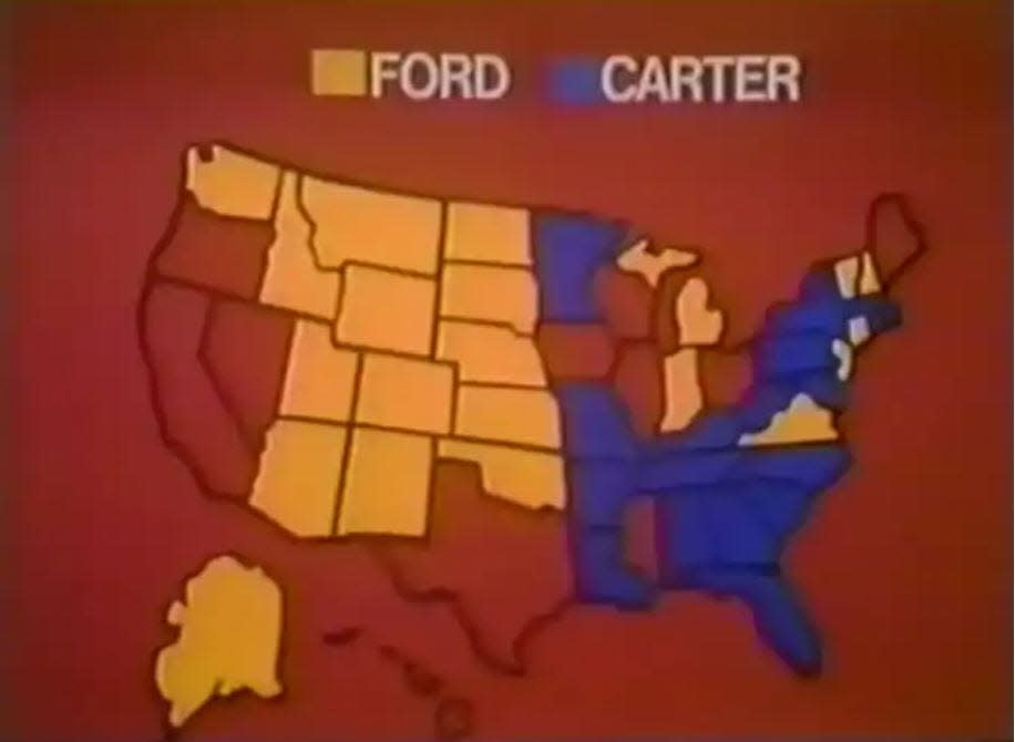 ABC News 1976 election night map.