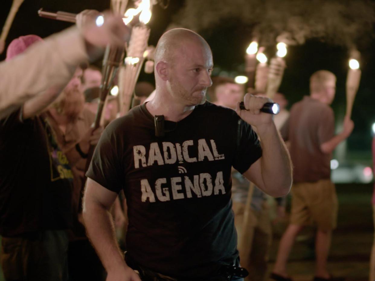 Christopher Cantwell could face up to 22 years in prison after he sent threatening messages to a Missouri man (Vice News Tonight/AP)