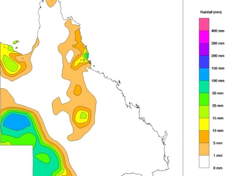 Queensland rainfall totals on February 5. Picture: BOM