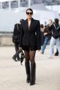 <p> If you need proof that knee-high boots can be evening appropriate, use this look as inspiration. Pointed-toe styles tend to give off a more formal look, ideal for more glam events. Wear them with a classic LBD for a simple yet stylish look. </p>