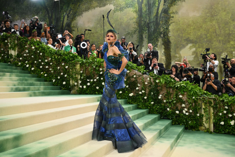 Zendaya arrives for the 2024 Met Gala at the Metropolitan Museum of Art. (Photo by Angela Weiss / AFP) (Photo by ANGELA WEISS/AFP via Getty Images)