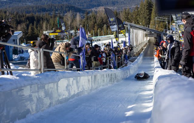 <p>Courtesy Invictus Games Vancouver Whistler 2025</p> Prince Harry does skeleton on Feb. 15, 2024