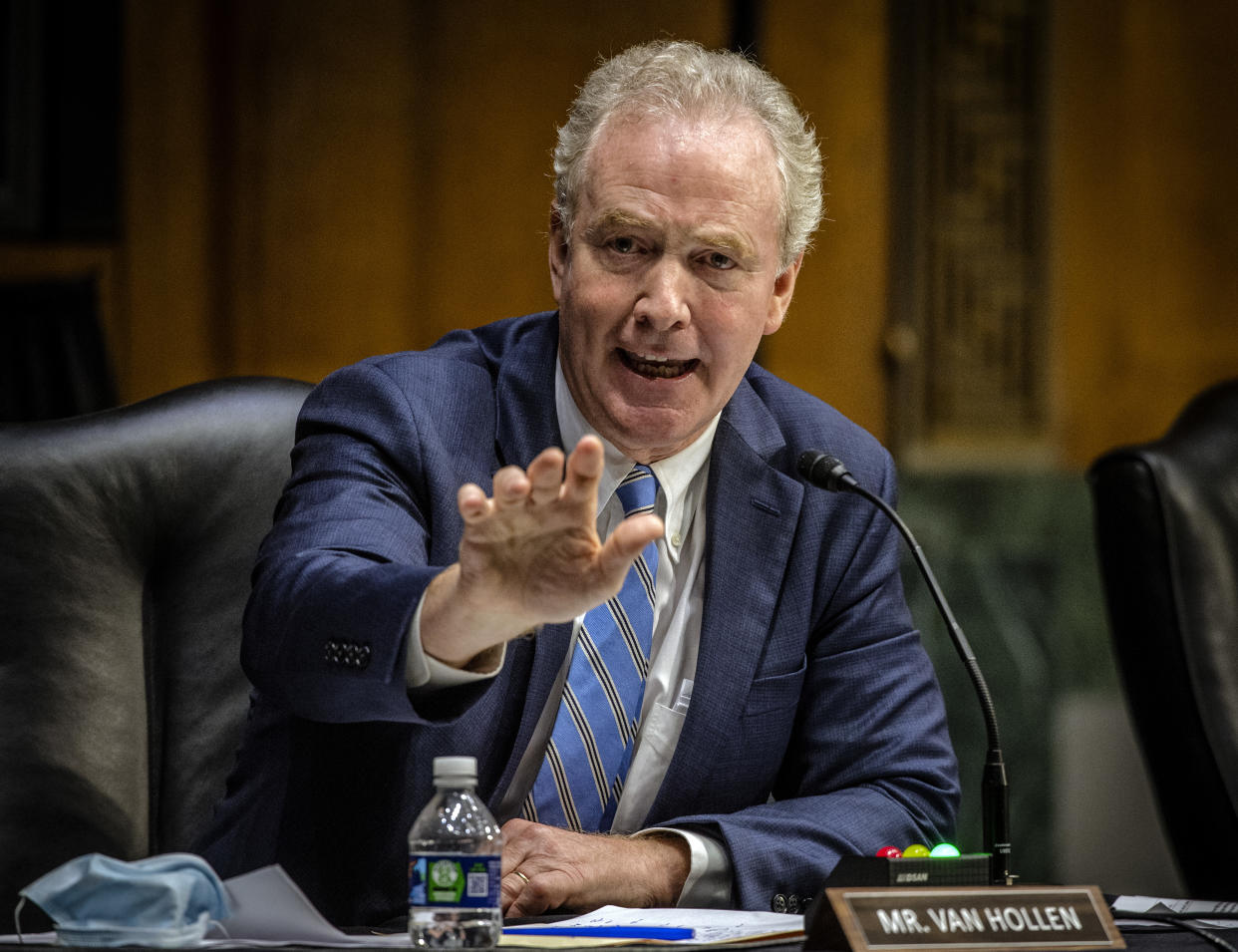 Sen. Chris Van Hollen, D-Md., addresses a committee hearing in Washington, D.C. on Sept. 14. 