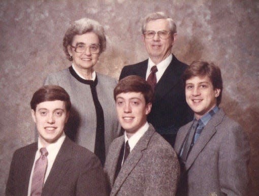 Jean, John, Rick, Rex and Ron Mowat are pictured in 1980.