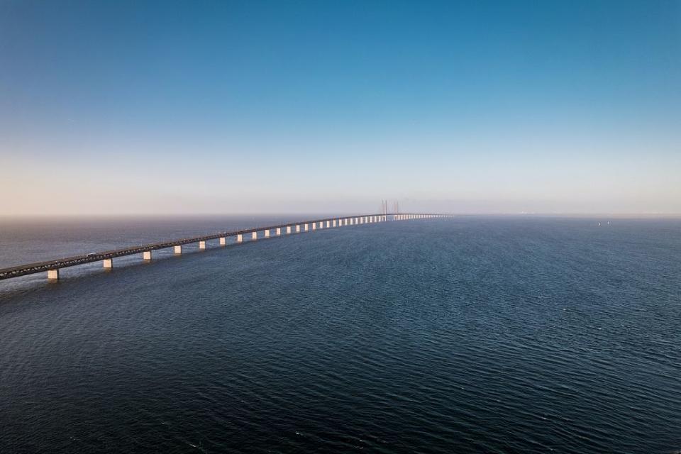 Øresund Bridge spans nearly 5 miles from Copenhagen to Malmö