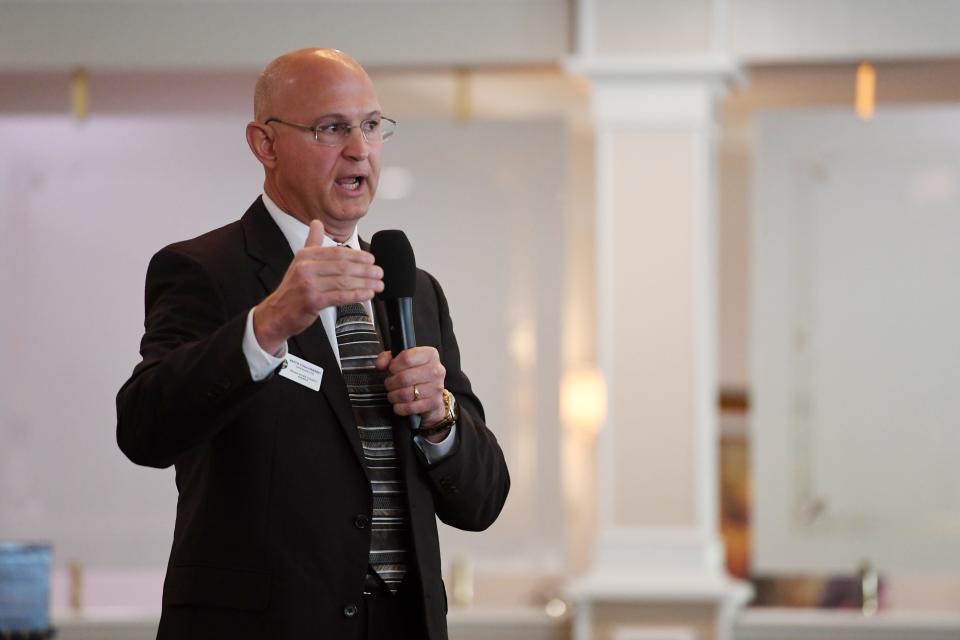 Candidates for Indian River County Sheriff met on Tuesday, March 11, 2020, for a second debate ahead of the fall election at Vero Beach Country Club in Vero Beach. The candidates: Republicans sheriff’s Maj. Eric Flowers, retired sheriff’s Capt. Chuck Kirby, Indian River Shores Public Safety Chief Rich Rosell and Fellsmere Police Chief Keith Touchberry and Democrat Deborah Cooney, a county resident