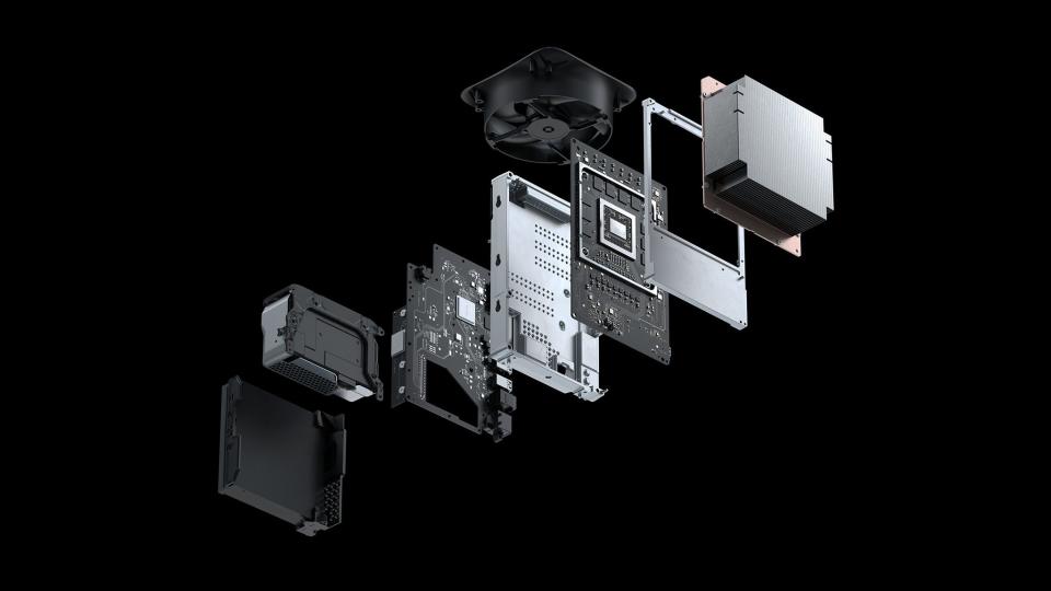 Simulated image of the Xbox Series X internals.