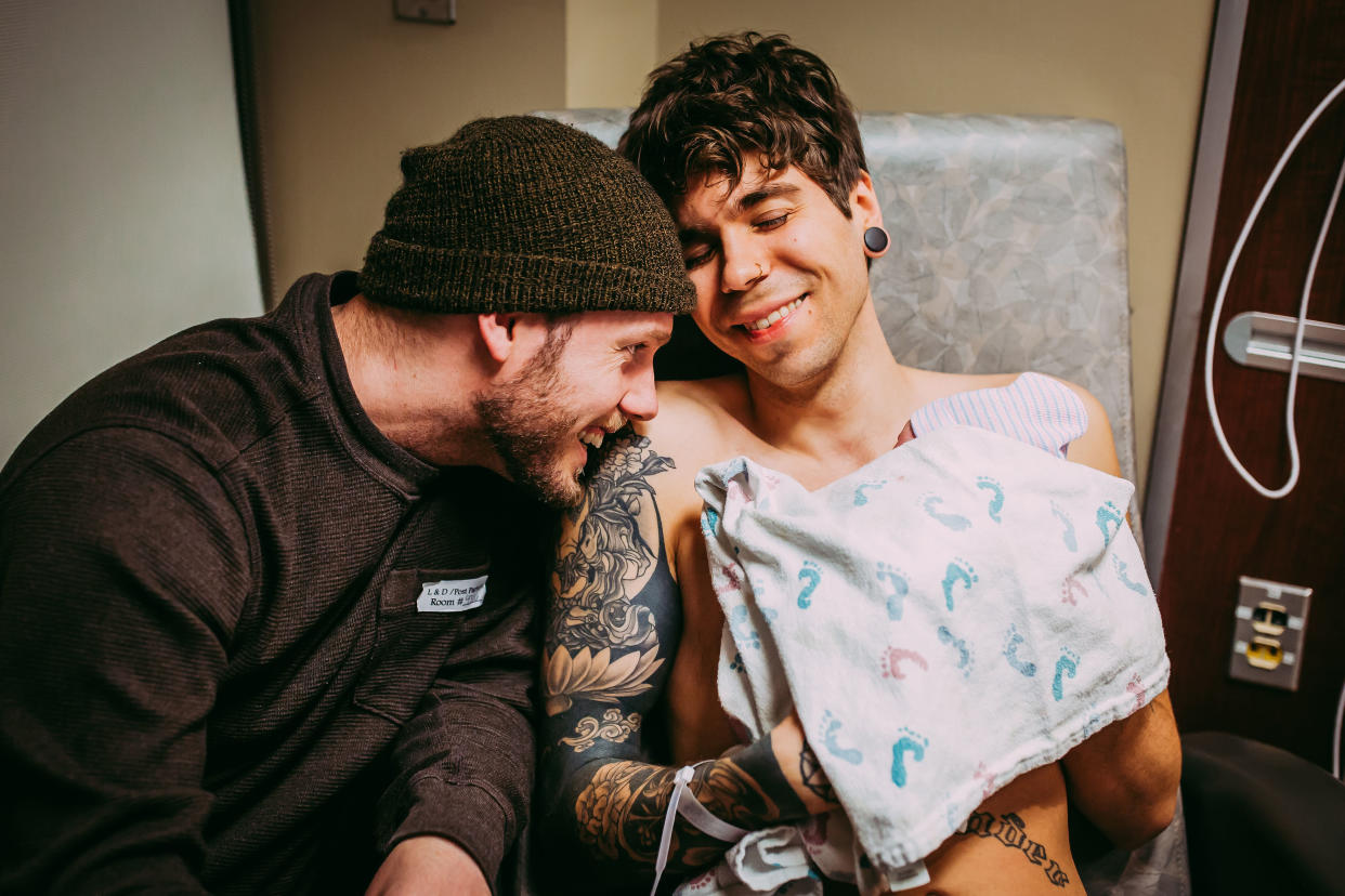 Matthew Eledge and Elliot Dougherty's dream of building a family came true when Matthew's mom Cecile gave birth to their daughter on March 25. (Photo: <a href="https://www.instagram.com/arielpanowicz/?hl=en" target="_blank">Ariel Panowicz</a>)