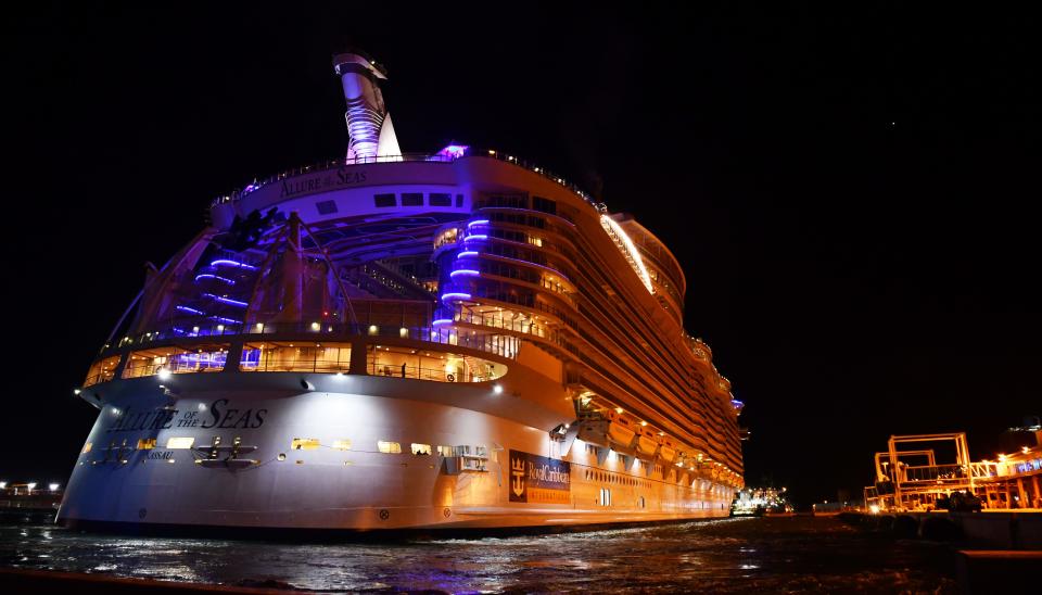 Royal Caribbean’s Allure of the Seas arrives at Port Canaveral early one morning. Port Canaveral is one of the world's busiest port for cruising.