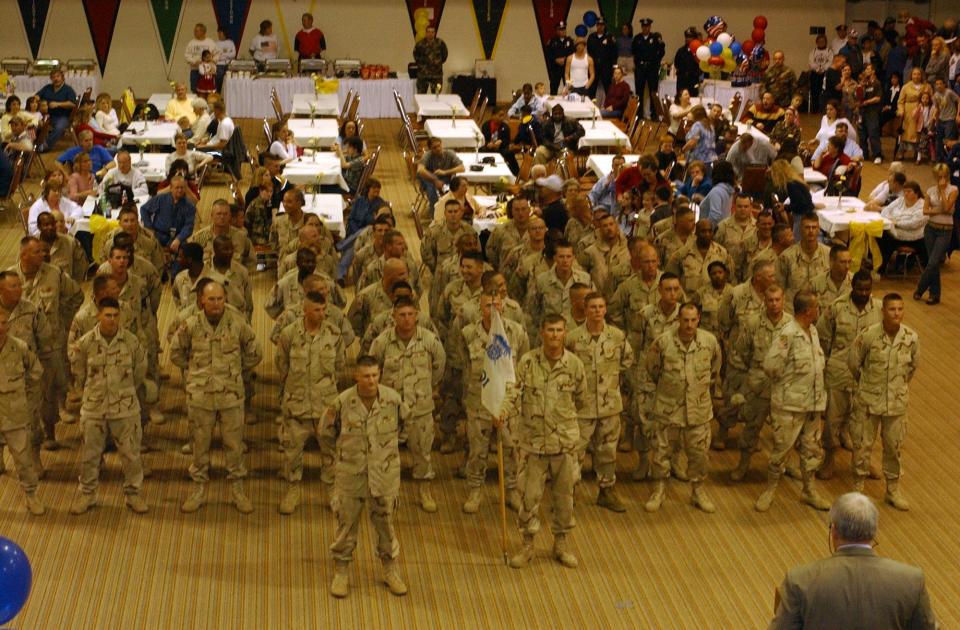 The 1001st Quartermaster Company arrived in Chillicothe on March 20, 2004 after being deployed to Kuwait in February 2003. Crowds lined the streets to welcome there home and a special event was held that day at Ohio University Chillicothe.