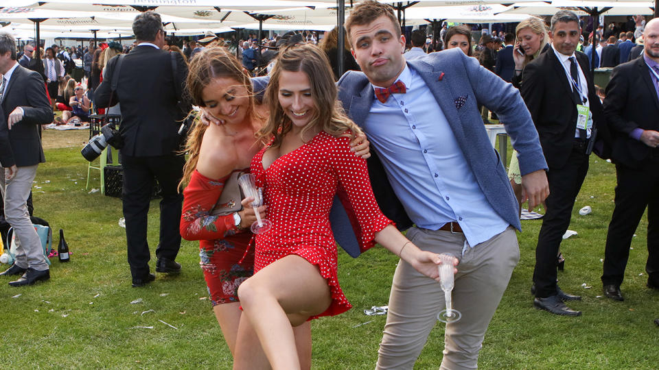 Punters, pictured here at the end of Melbourne Cup day in 2017.