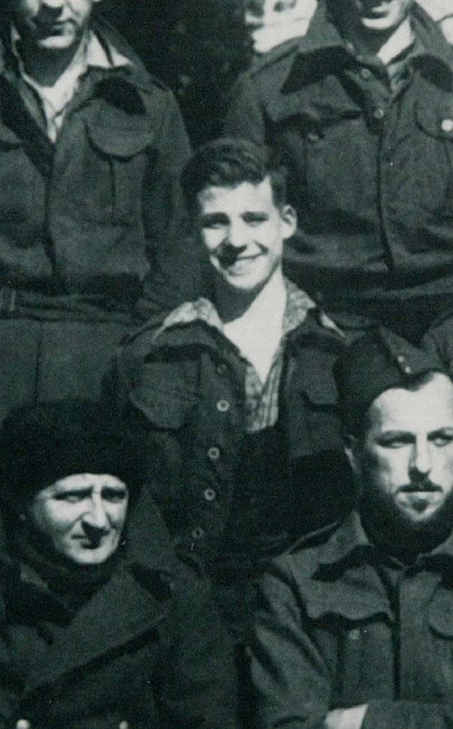 The Northern Echo: Merchant Navy cabin boy John Hipkin, centre, who became a prisoner of war in 1941 at the age of 14