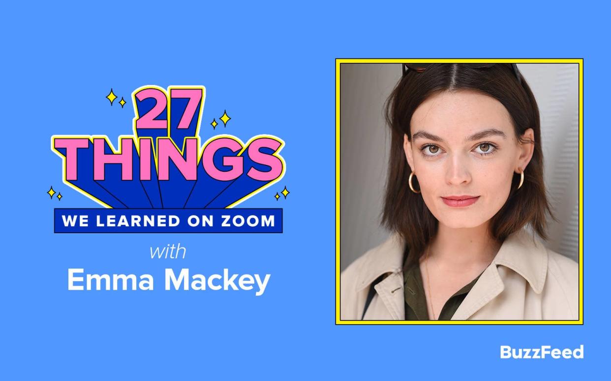 A header reading, "27 things we learned on Zoom with Emma Mackey"