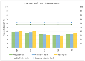 Sequential column total copper recovery