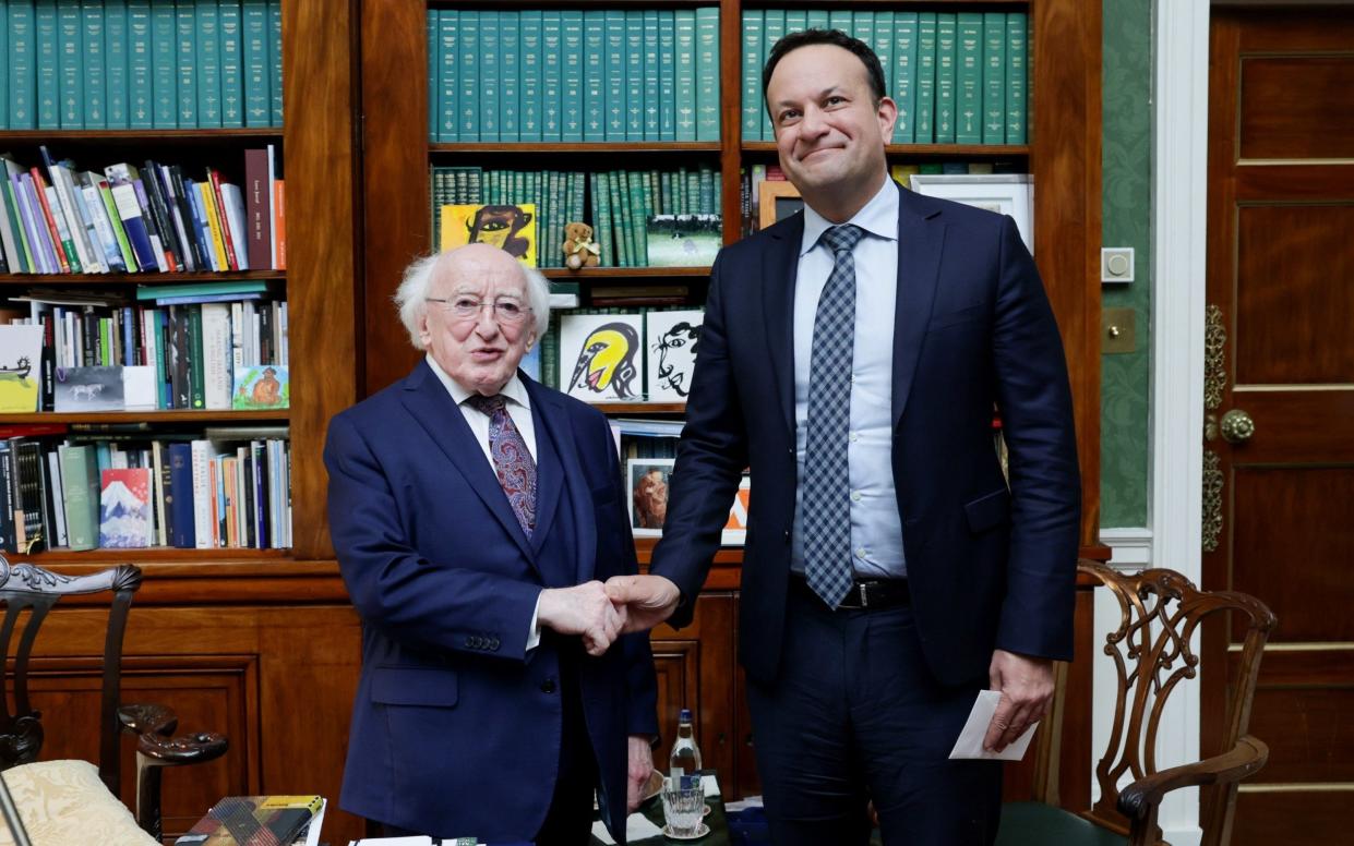 Leo Varadkar with Michael D Higgins