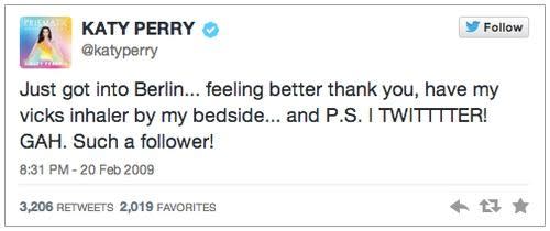 Tweet from Katy Perry