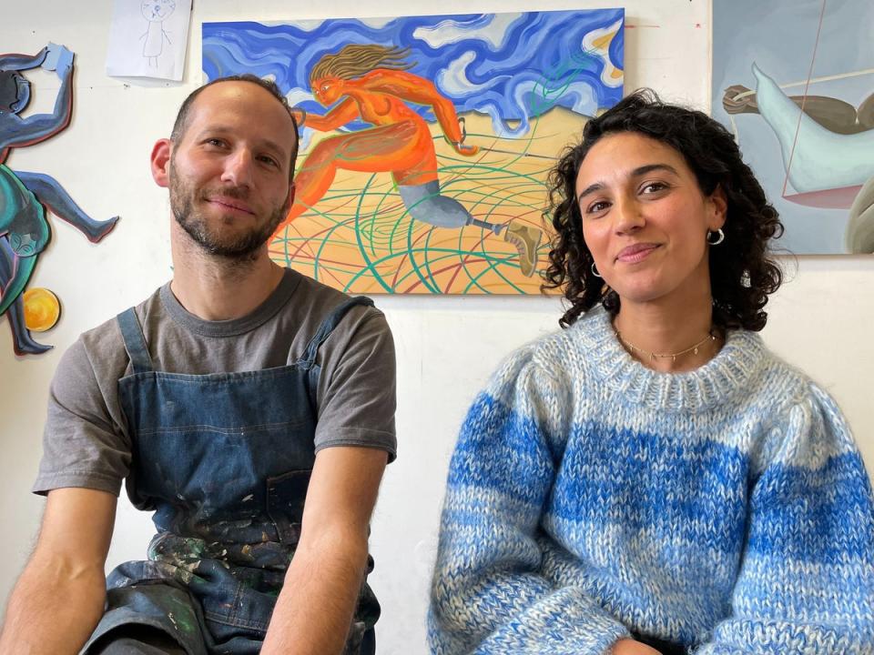 Artist Tom Berry (left) and his GP wife Nedah Darabi (Ross Lydall)