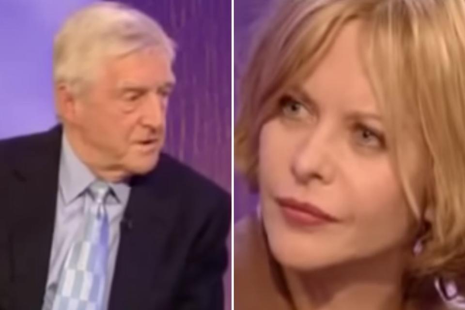 Michael Parkinson and Meg Ryan during their infamous 2004 clash (BBC)