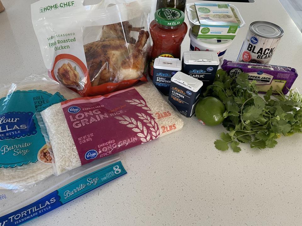 dinner ingredients on the counter