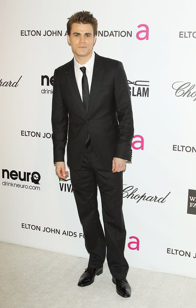 Paul Wesley arrives at the 21st Annual Elton John AIDS Foundation Academy Awards viewing party held at West Hollywood Park on February 24, 2013 in West Hollywood, California.