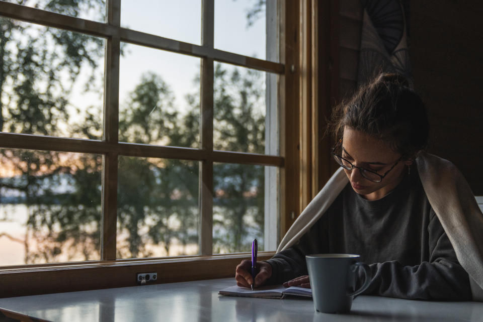 Woman working at a coffee shop