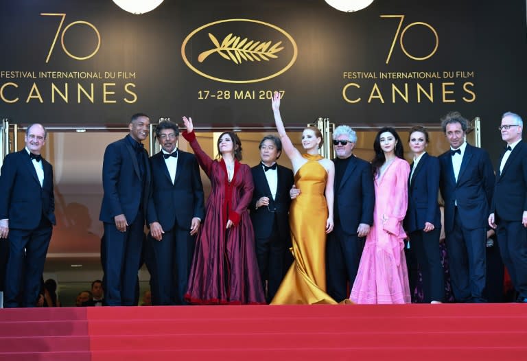 Members of jury arrive for the '70th Anniversary' ceremony of the Cannes Film Festival in southern France