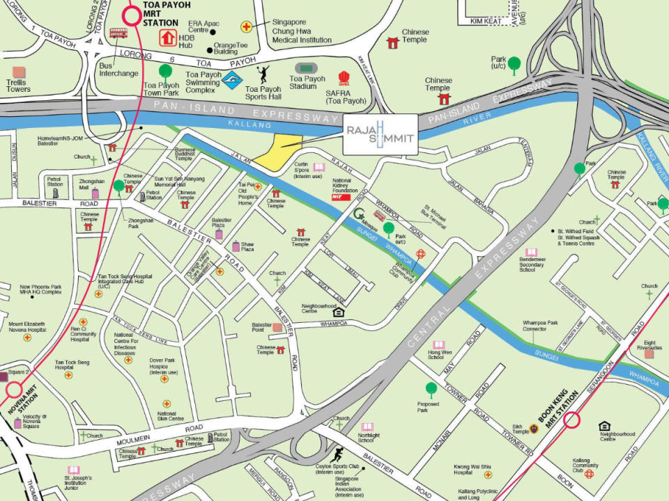 Location of Rajah Summit Feb 2023 Kallang/Whampoa BTO flats, bounded by Jalan Rajah. Source: HDB